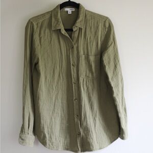 Olive Green Button-Up Shirt